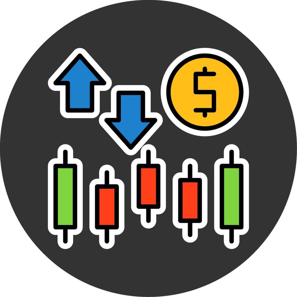 Stock market Linefilled Grey Circle Icon vector