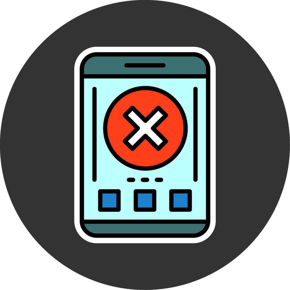 Close Mobile Interface Minimal filled Grey Circle Icon vector