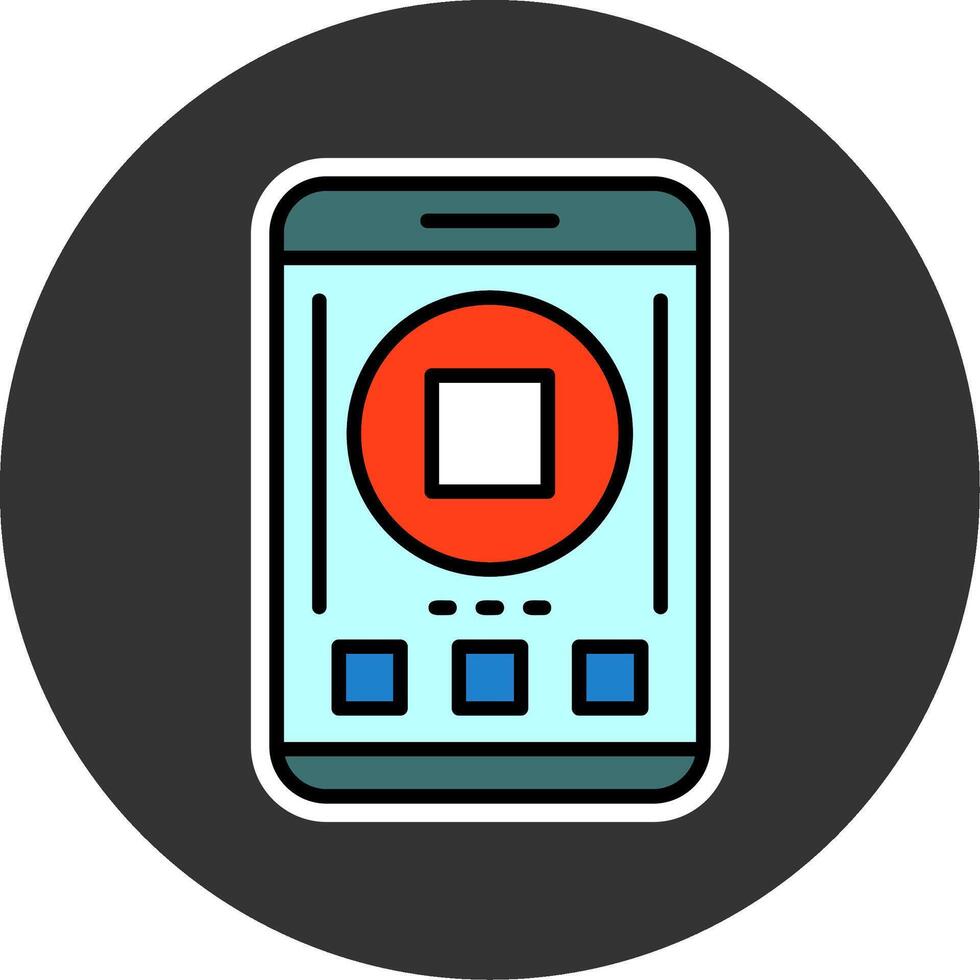 Stop Mobile Interface Minimal filled Grey Circle Icon vector