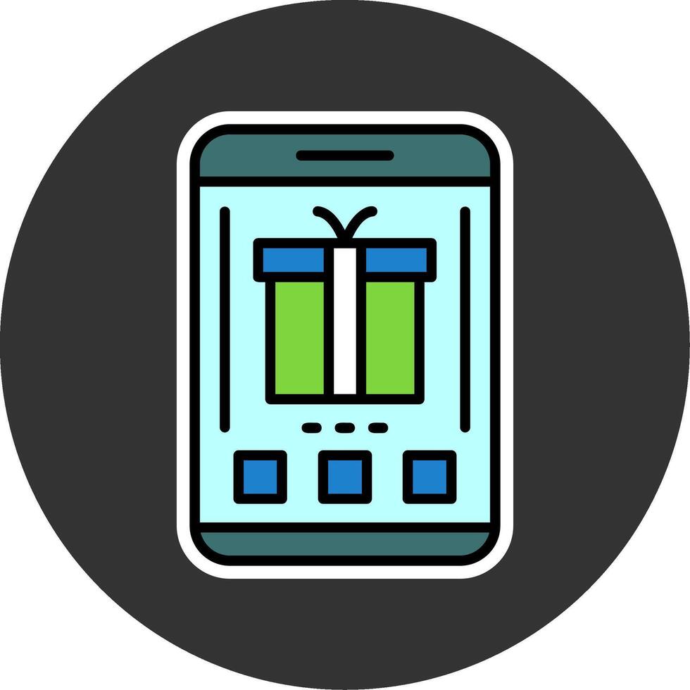 Gift Mobile Interface Minimal filled Grey Circle Icon vector