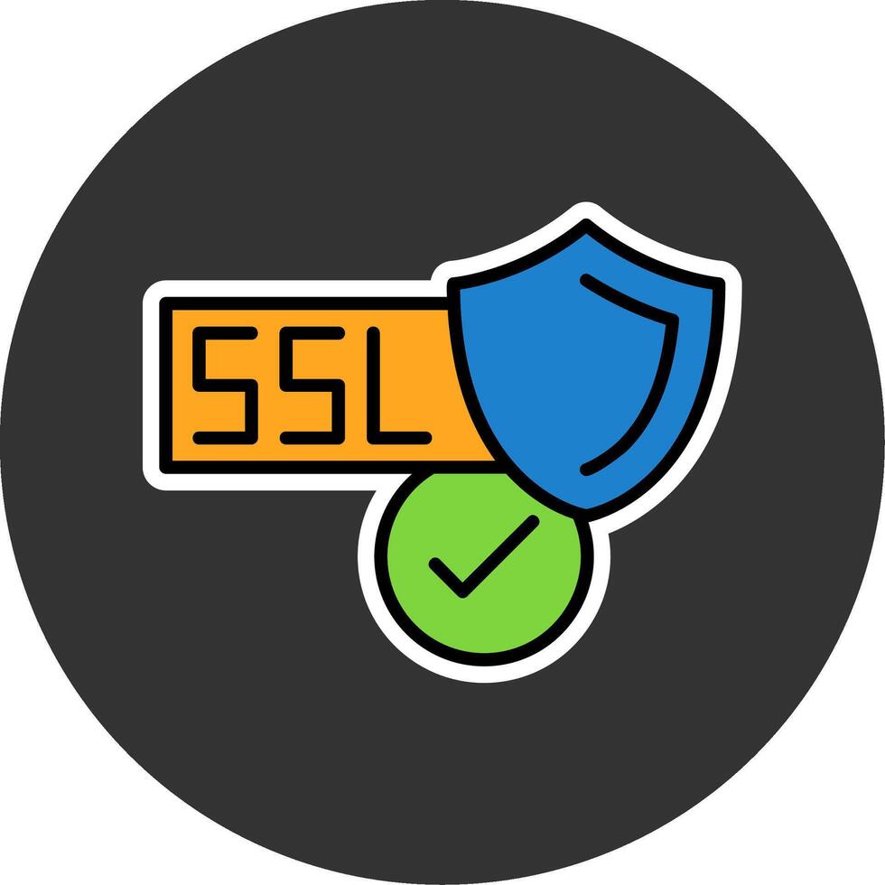 SSL Certificate Minimal filled Grey Circle Icon vector