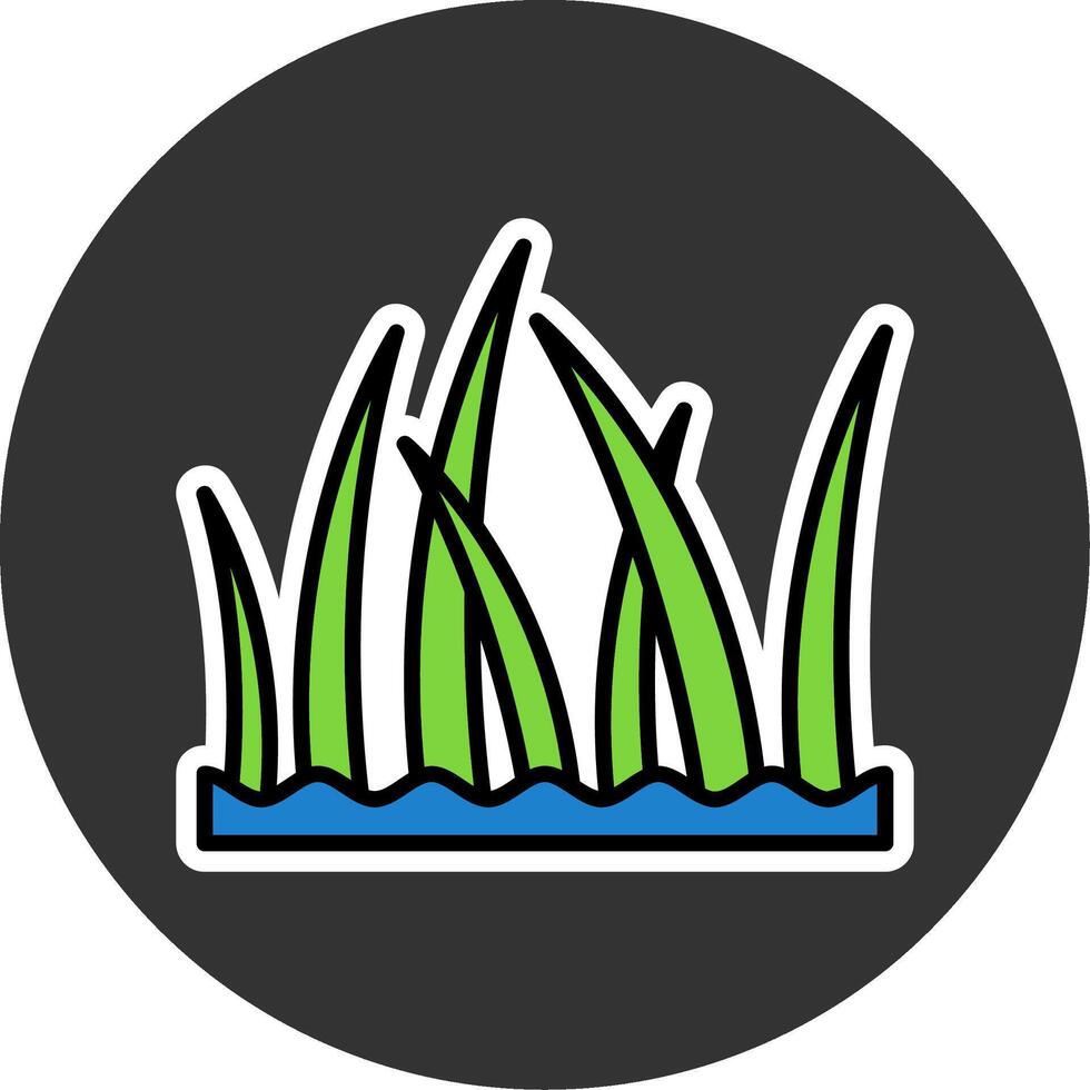 Beach grass Minimal filled Grey Circle Icon vector