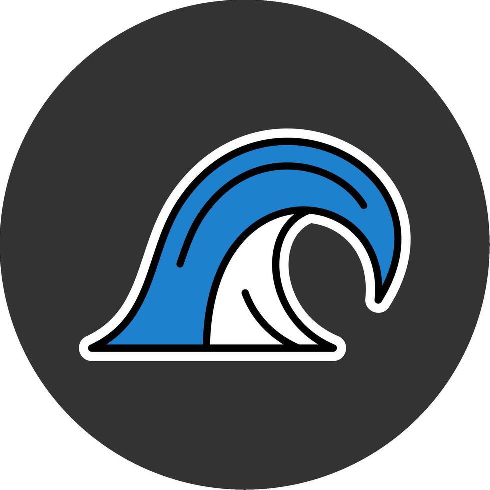 Waves Minimal filled Grey Circle Icon vector