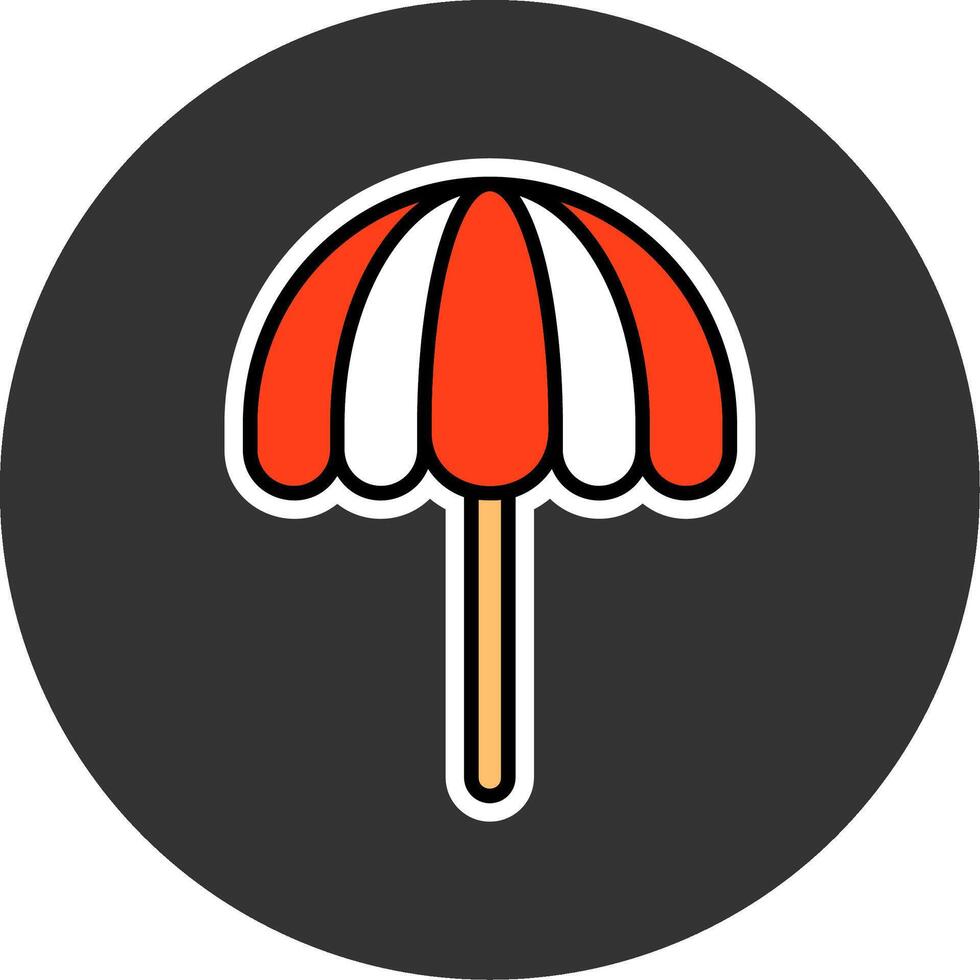 Beach umbrella Minimal filled Grey Circle Icon vector