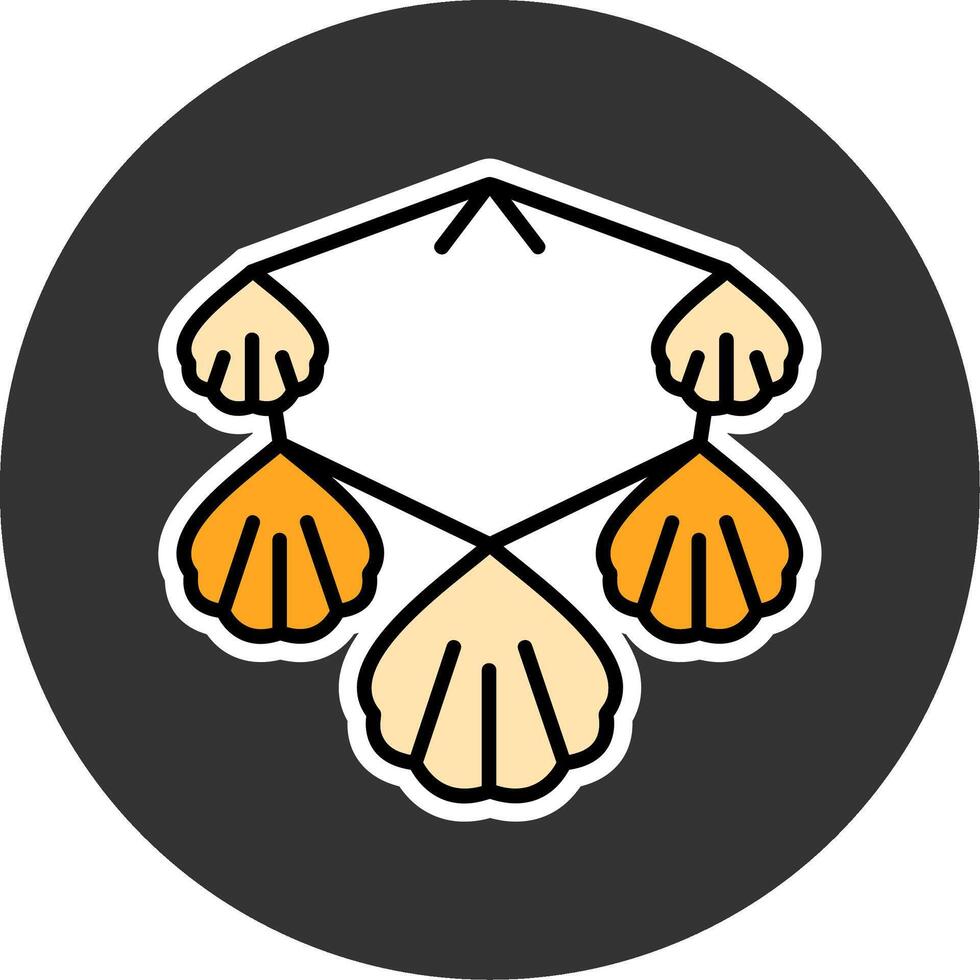 Seashell necklace Minimal filled Grey Circle Icon vector