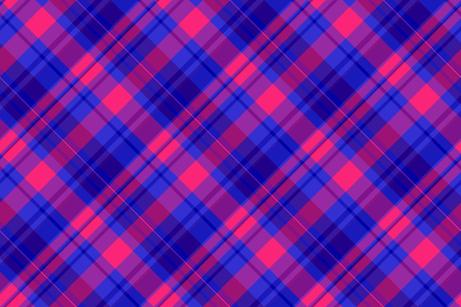 Bedding tartan textile fabric, factory seamless texture. Halftone check background pattern plaid in indigo and purple colors. vector