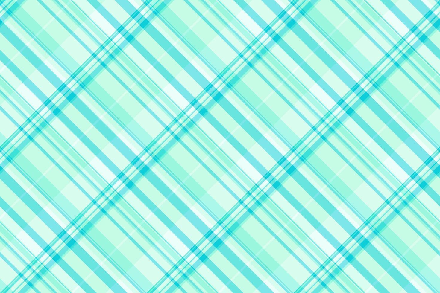 Soft aqua and white diagonal plaid pattern. Perfect for backgrounds, textiles, or packaging design. Evokes feelings of freshness, serenity, and summer. vector