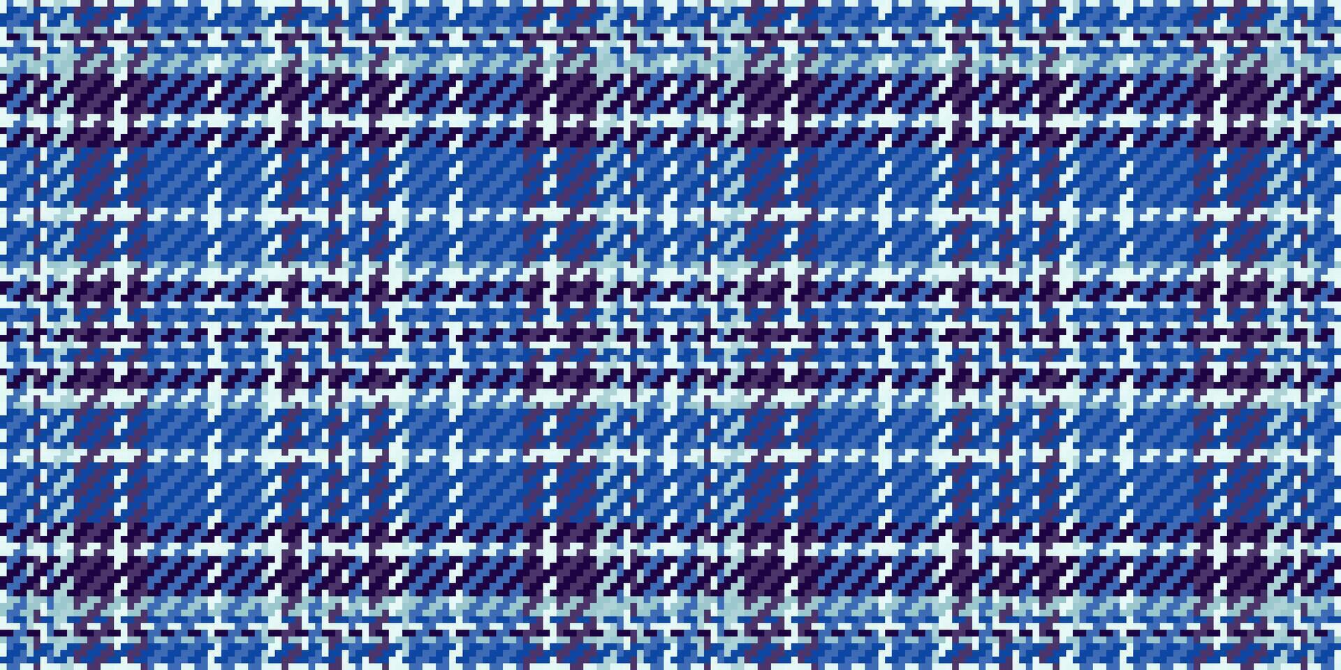 Cool blue and purple pixelated plaid textile pattern. Perfect for fashion, website backgrounds, or print projects needing a modern, textured feel. vector