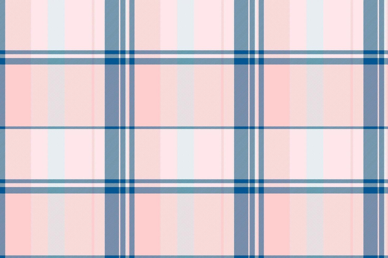 Pastel plaid pattern. Seamless geometric textile design with pink and blue lines. Perfect for backgrounds, fabrics, festive projects. Versatile texture. vector