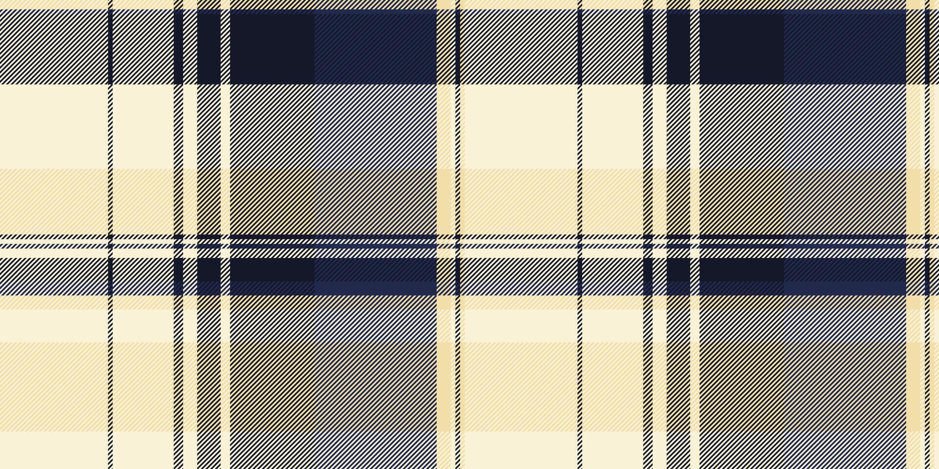 Elegant cream and navy plaid pattern. Perfect for textile design, fashion, website backgrounds, or any project needing a sophisticated, classic texture. vector