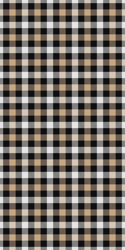 Elegant beige, black, and white gingham check pattern. Perfect for textile design, fashion, website backgrounds, and packaging. vector