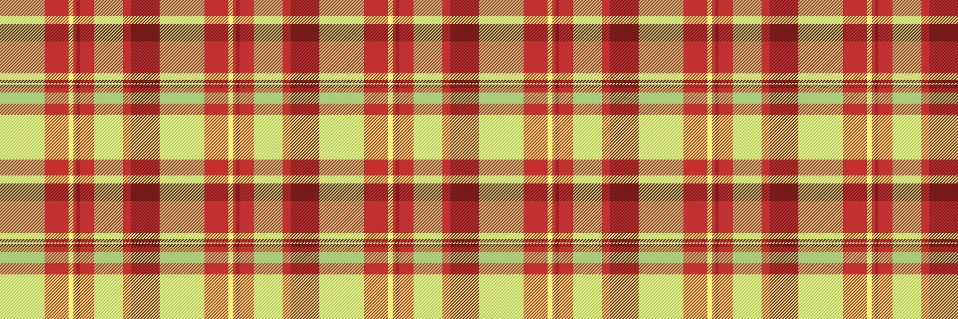 Expensive check pattern texture, valentine background plaid fabric. Stitched seamless tartan textile in red and green colors. vector