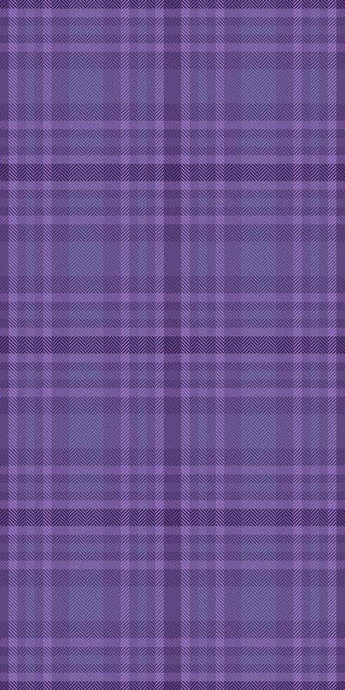 Majestic fabric check plaid, bag seamless pattern background. 40s tartan textile texture in violet and indigo colors. vector