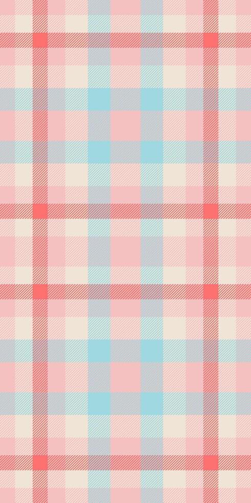 Cotton seamless plaid textile, womens fashion background fabric. Dogtooth pattern tartan check texture in light and red colors. vector