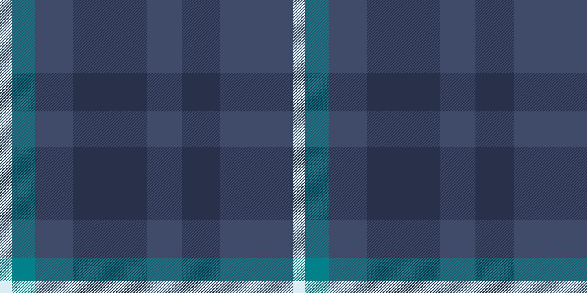 Sophisticated teal and navy blue plaid pattern. Ideal for textile designs, website backgrounds, or fashion projects. This subtle yet stylish texture evokes feelings of calmness and sophistication. vector