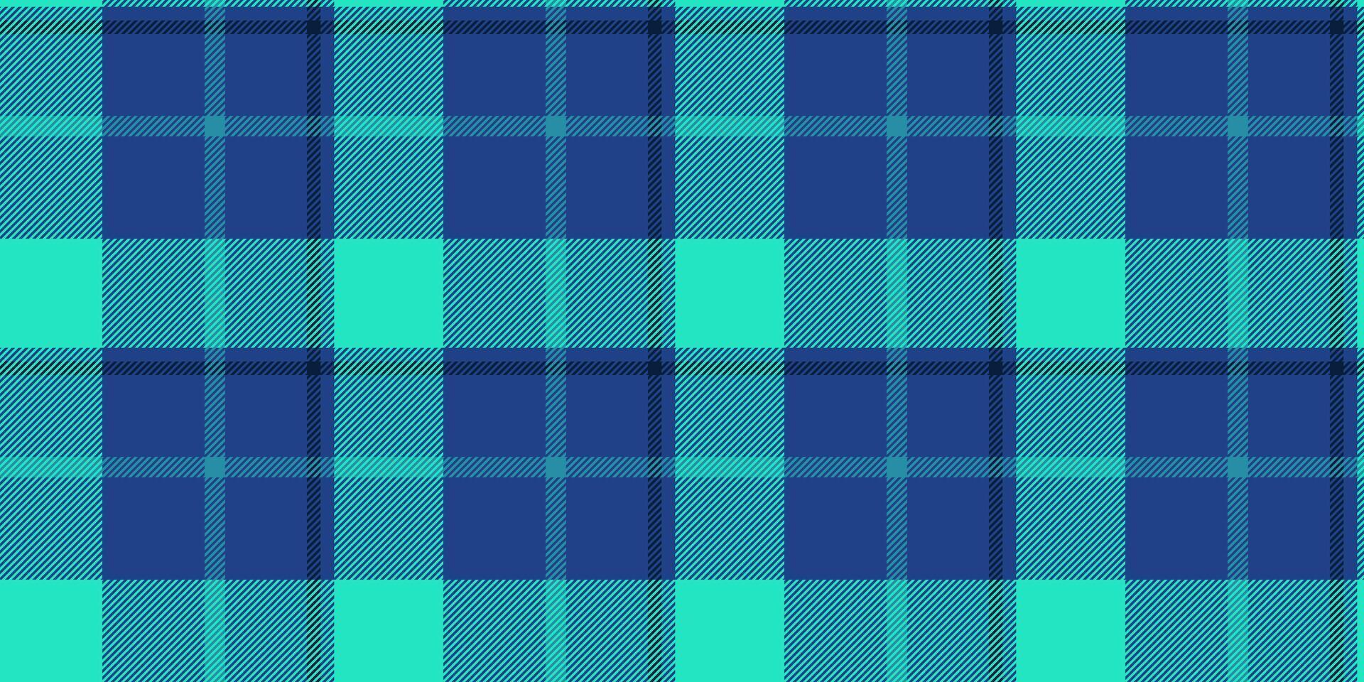 Vibrant teal and navy plaid pattern. Perfect for textile design, website backgrounds, or fashion projects. This seamless texture offers a bold, modern aesthetic with a classic plaid feel. vector