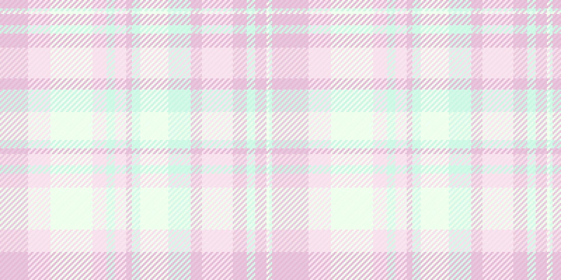 Delicate pastel pink and mint green plaid pattern. Perfect for textile design, wallpapers, or branding projects seeking a soft, feminine aesthetic. vector