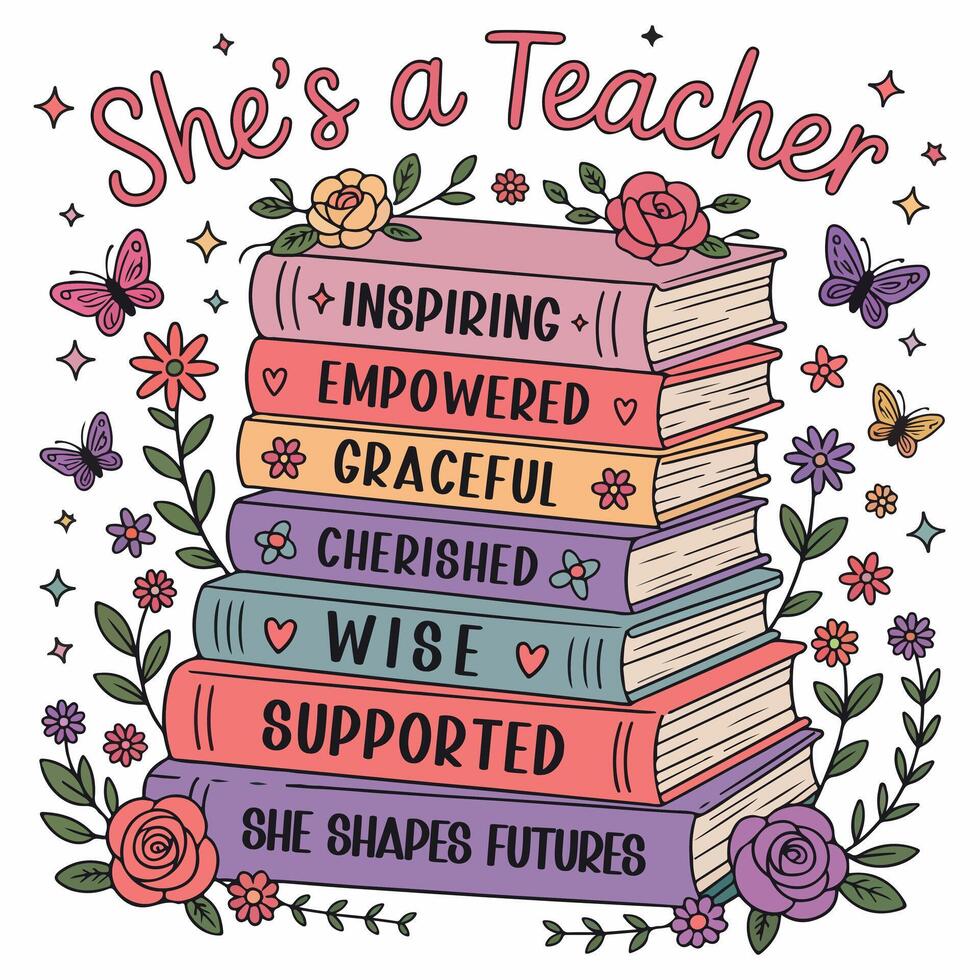Shes a Teacher Inspiring Empowered Graceful Cherished Shirt, Spooky Halloween Teacher T-shirt , bookworm Saying Tshirt, Halloween ghostly Reader Illustration, Scary Reading School Clipart vector