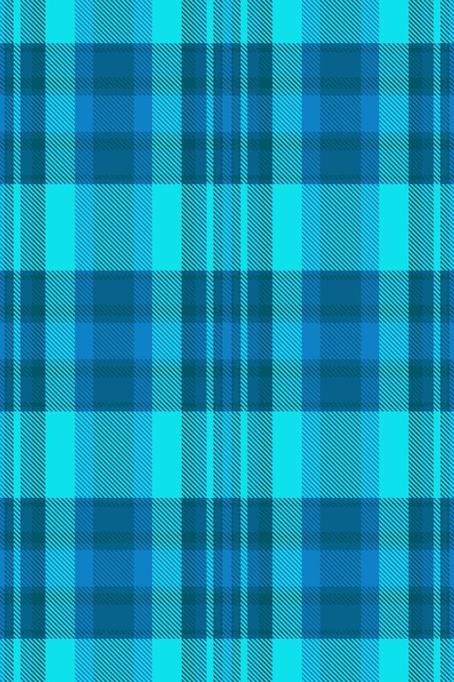 Covering fabric textile background, template check pattern plaid. Thin tartan seamless texture in cyan and bright colors. vector