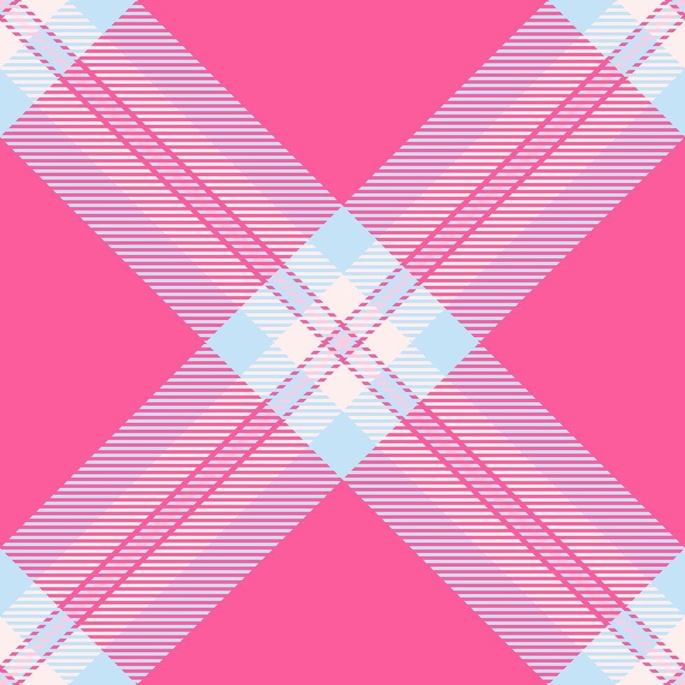 Vibrant pink and pastel plaid pattern. Perfect for textile design, fashion, websites, or branding. This intersecting Xshape design conveys energy and style. vector