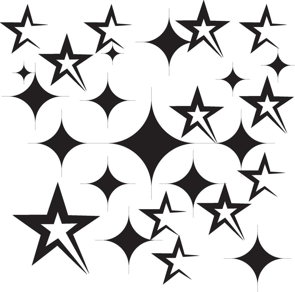 Star, Sparkle Shapes And Icons Design. Star icon set for award and grade design. vector