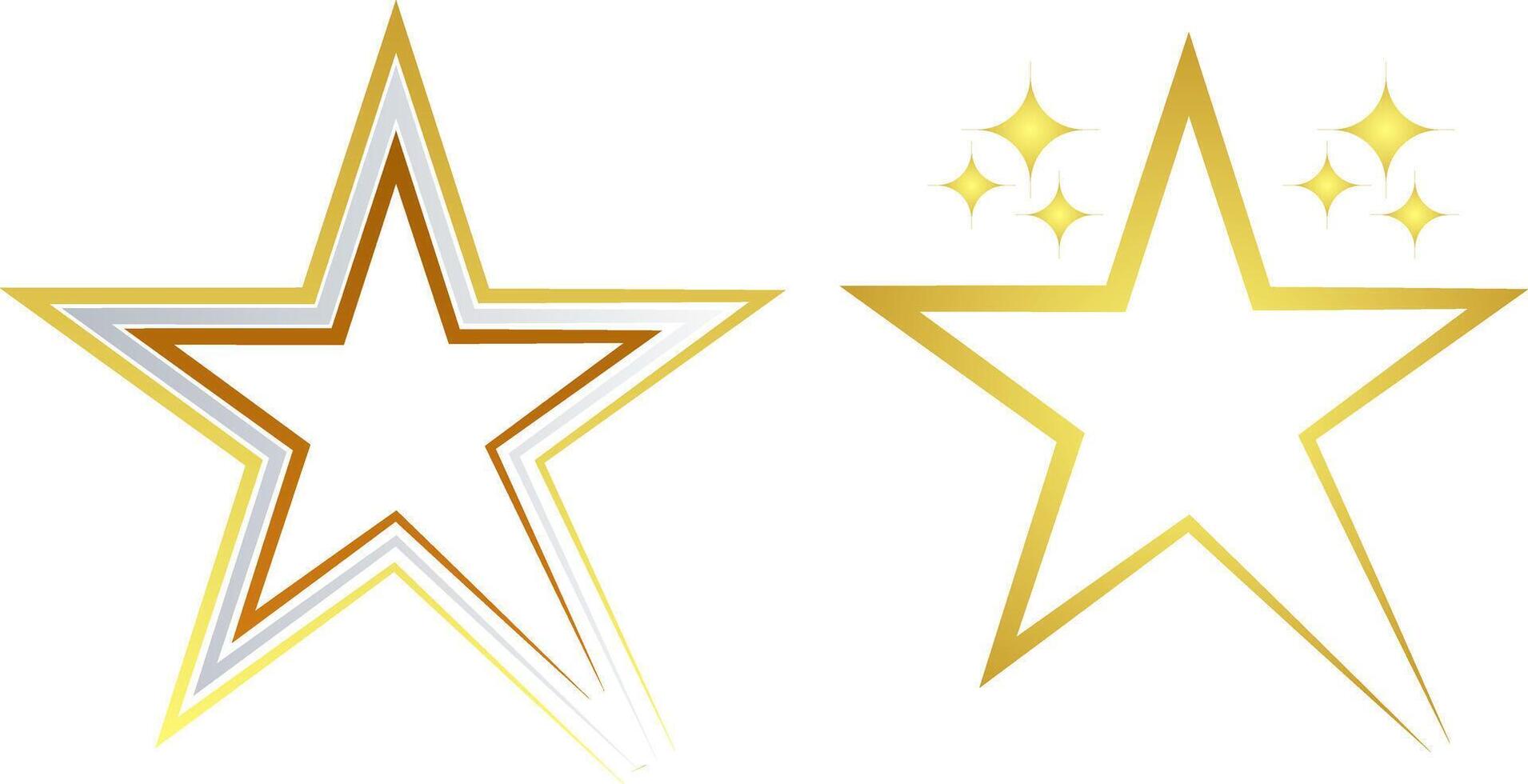 Gradient Colorful Star Shapes And Icons Design. Star and Sparkle icon set. vector