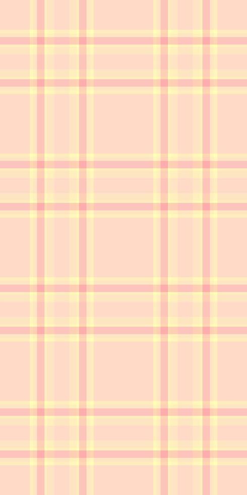Pastel pink and yellow plaid pattern. Perfect for backgrounds, textiles, or stationery designs. Subtle yet charming, this soft checkered texture evokes feelings of warmth and serenity. vector
