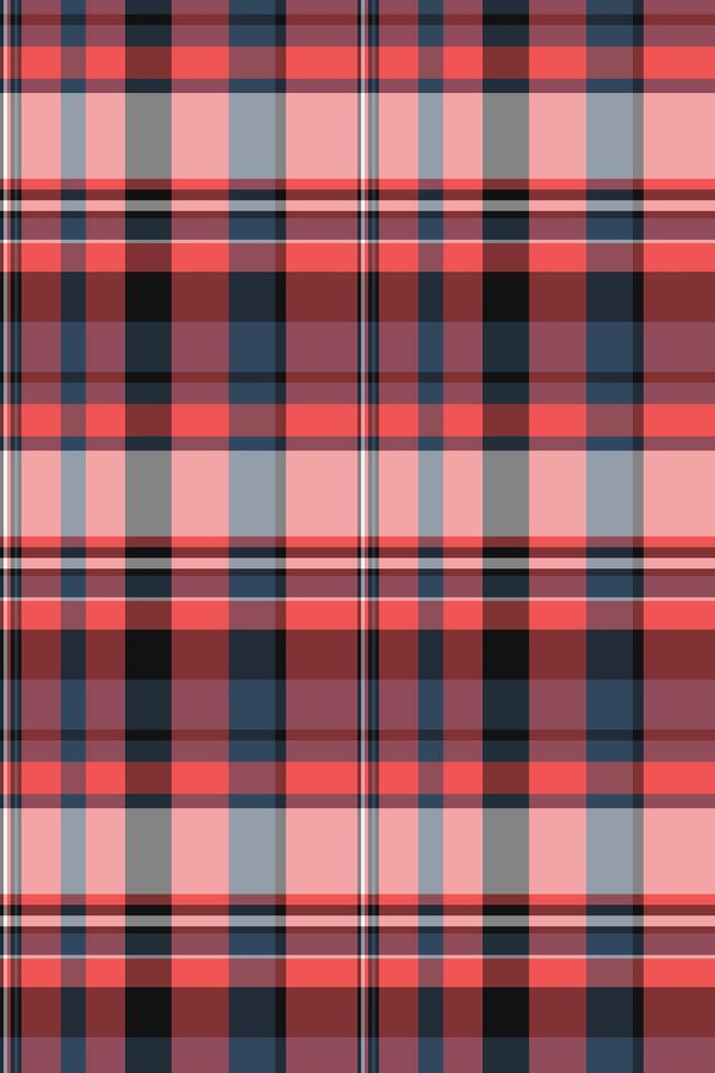 Herringbone background check tartan, length fabric textile. Trend texture plaid pattern seamless in red and dark colors. vector