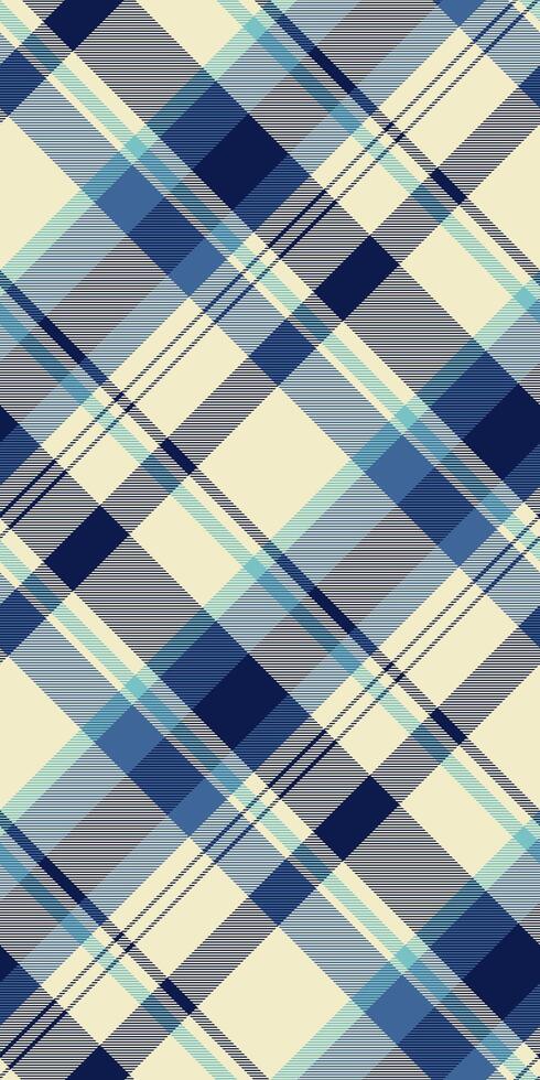 Elegant diagonal plaid pattern in soft blues, grays, and cream. Perfect for textile design, website backgrounds, or fashion projects. vector