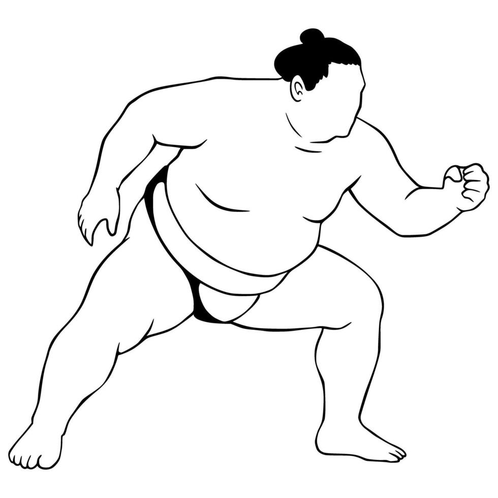 Art Outline Illustration Sumo Dimple vector