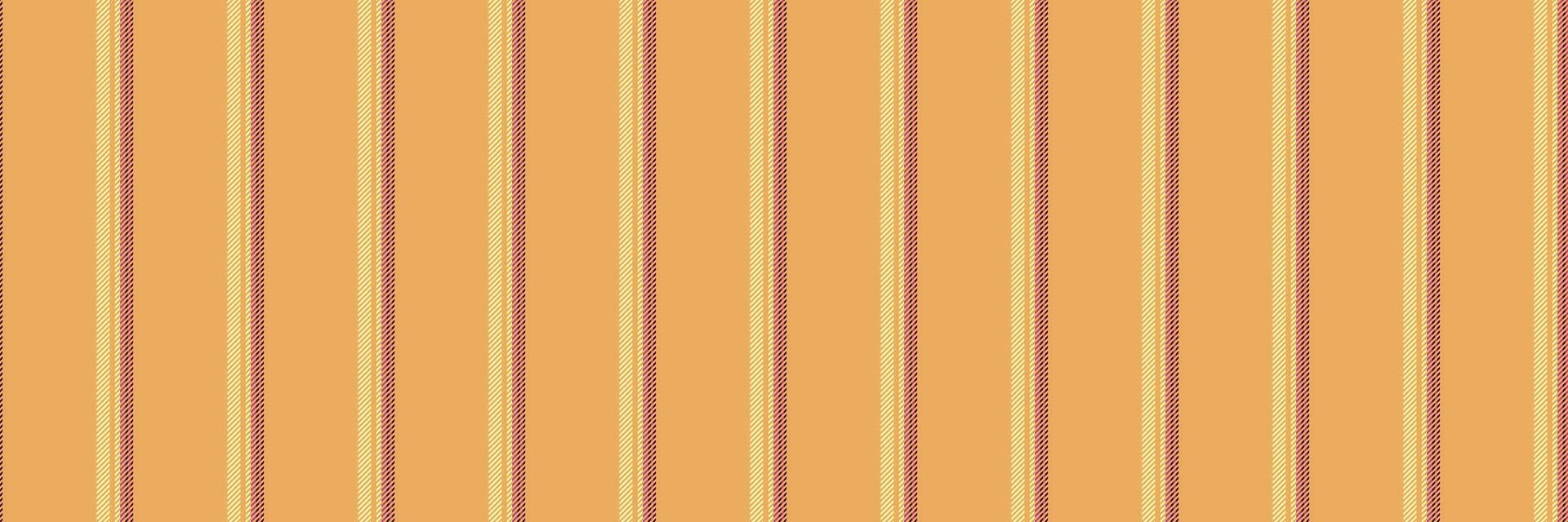 Ppartment seamless fabric pattern, decorating texture lines stripe. Dimensional vertical textile background in orange and light colors. vector
