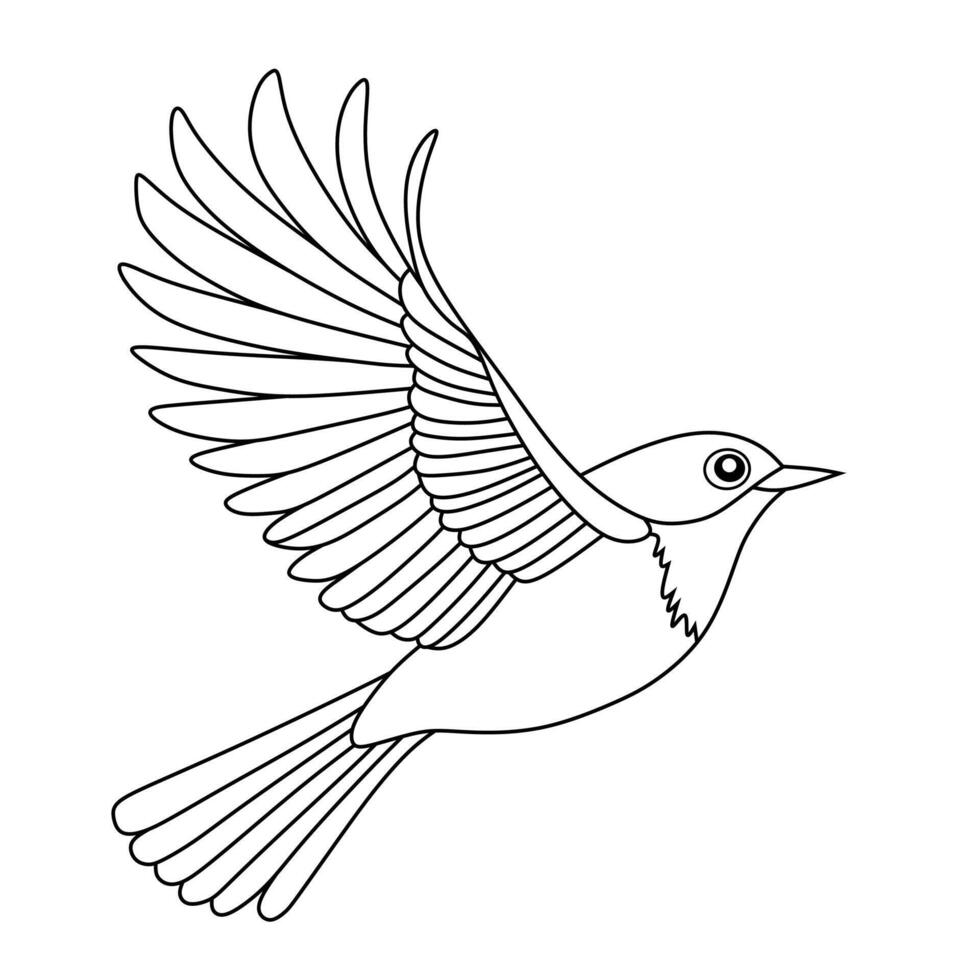 Line Art of Mangrove Blue Flycatcher vector