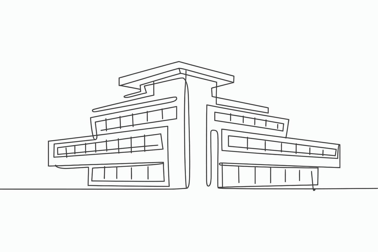 Modern architectural sketch of a multi story building vector