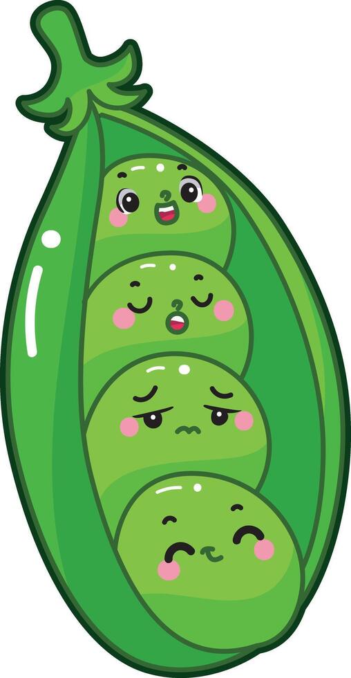 Easy vegetables drawing. Cute peas veggie herbs icon. vector