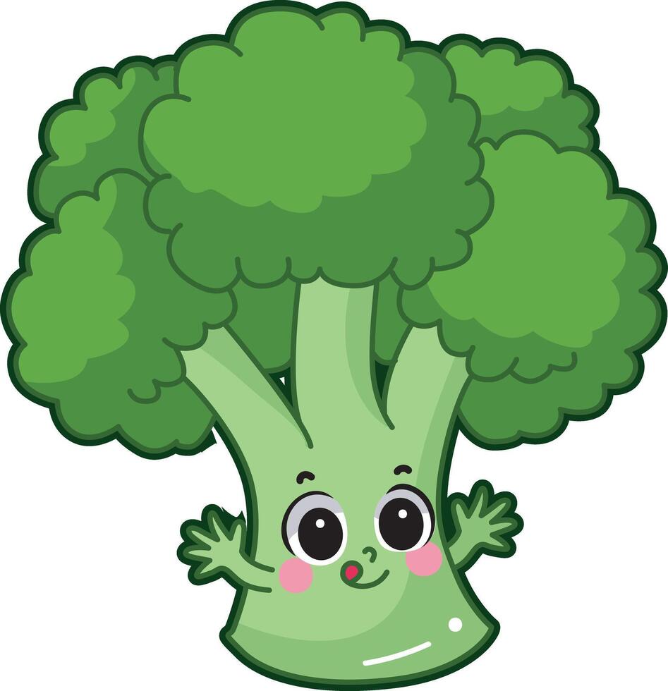 Easy vegetables drawing. Cute broccoli veggie herbs icon. vector