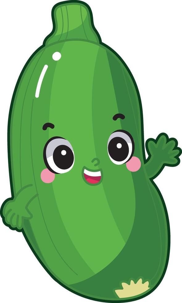 Easy vegetables drawing. Cute zucchini veggie herbs icon. vector