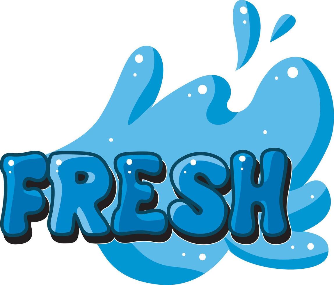 Fresh text icon. Cute text sticker message illustration. Colorful positive quotes text. vector