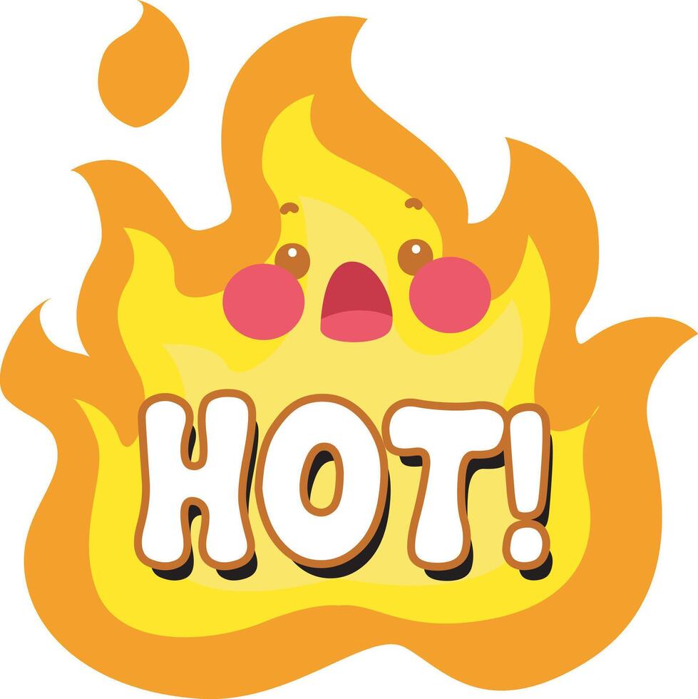 Hot text icon. Cute text sticker message illustration. Colorful positive quotes text. vector