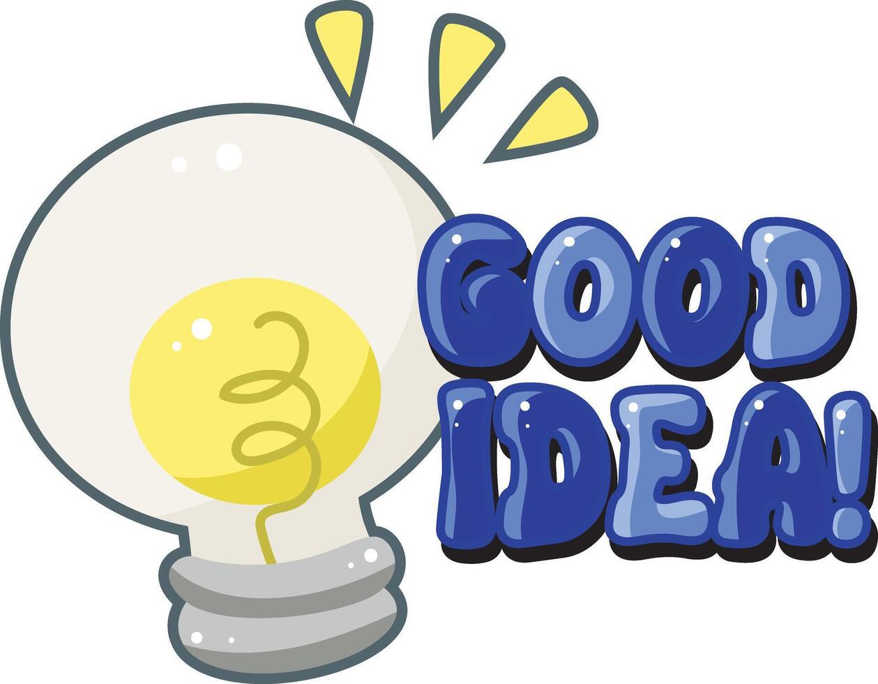 Good idea text icon. Cute text sticker message illustration. Colorful positive quotes text. vector