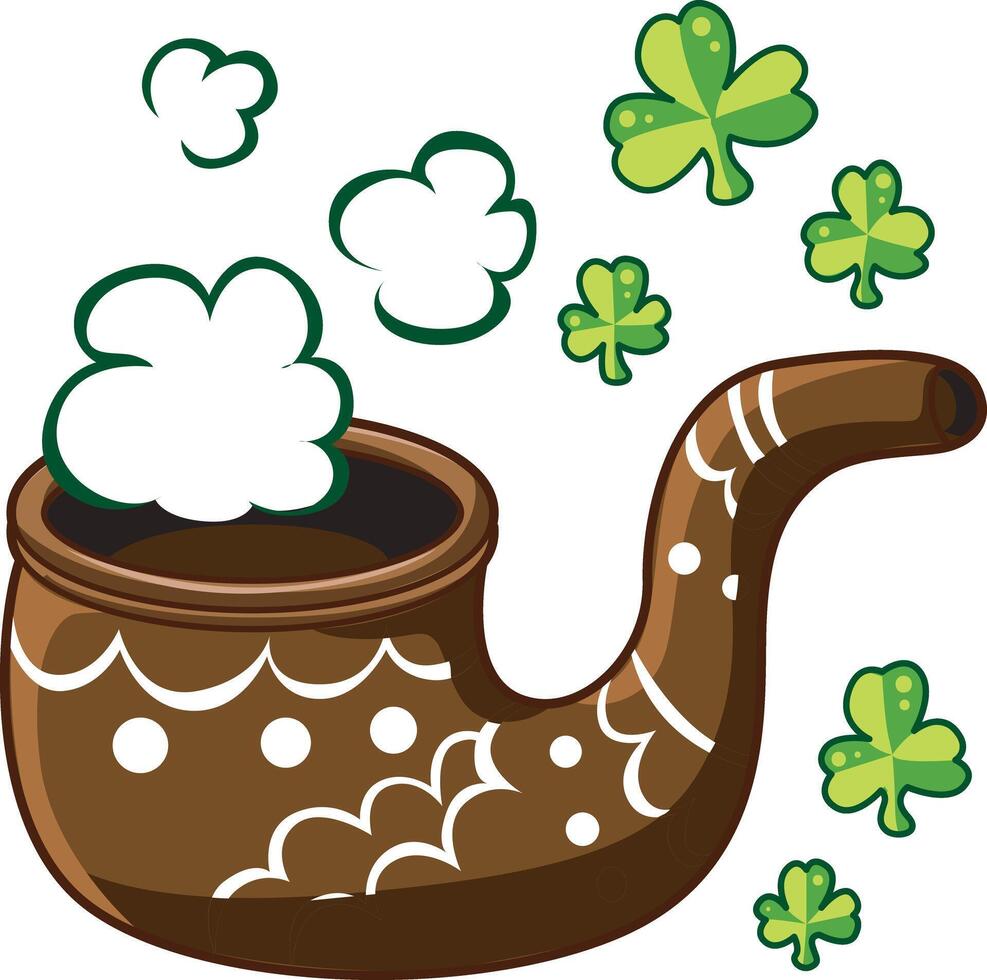 A cigaratte with lucky leaves. Cute Mardi Gras elements icon. vector