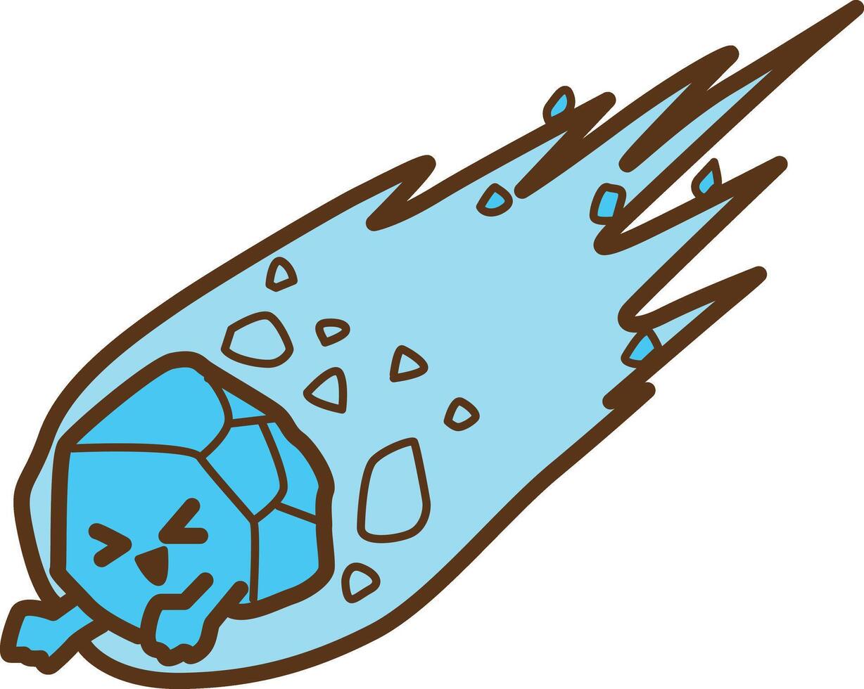 Blue meteor icon. art of Space and galaxy illustrations. vector