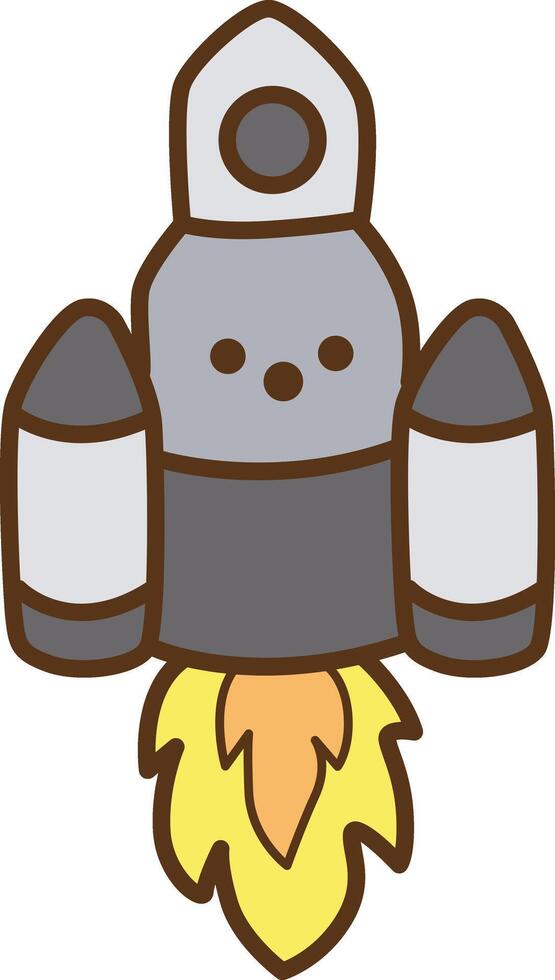Grey space ship or rocket icon. art of Space and galaxy illustrations. vector