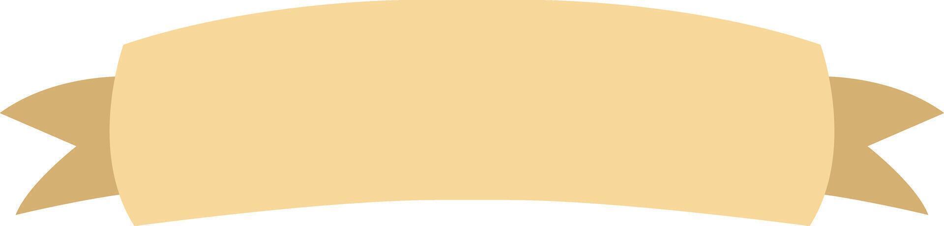 The banner curves neatly to the left and right.Simple yellow blank ribbon banner art. vector