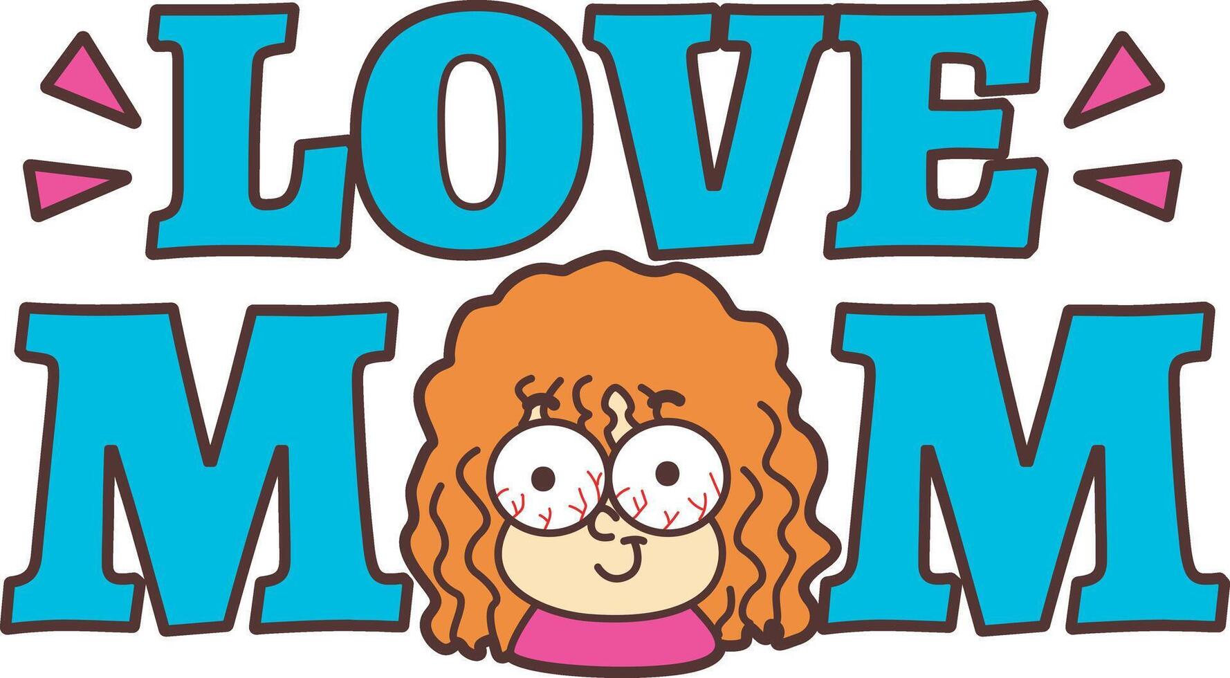 Love mom icon. The theme of this card design is Mothers Day. vector