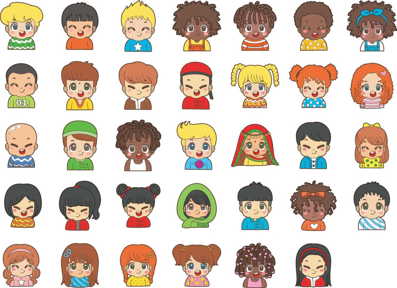 Avatar of boy and girl kids. vector