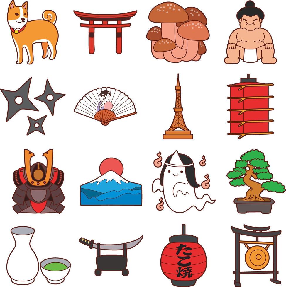 Palace and temple icon. Illustration icon of japanese items. vector