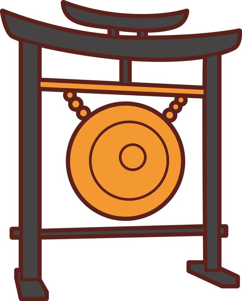 Bells in the temple icon. Illustration icon of japanese items. vector