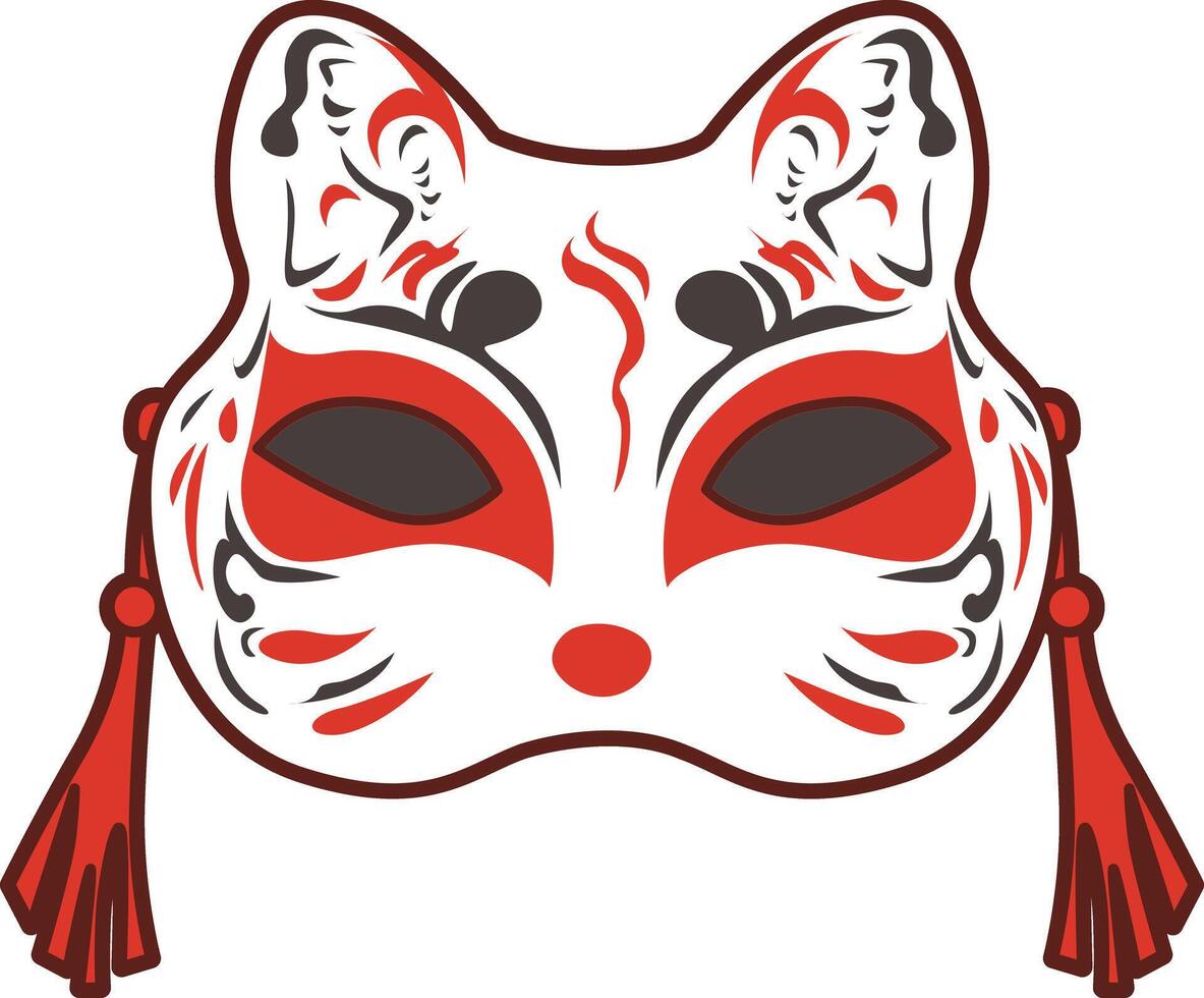 Cat mask icon. Illustration icon of japanese items. vector