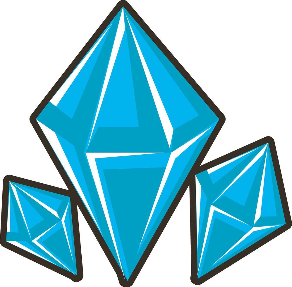 Cute diamond icon. Game illustration elements art. vector