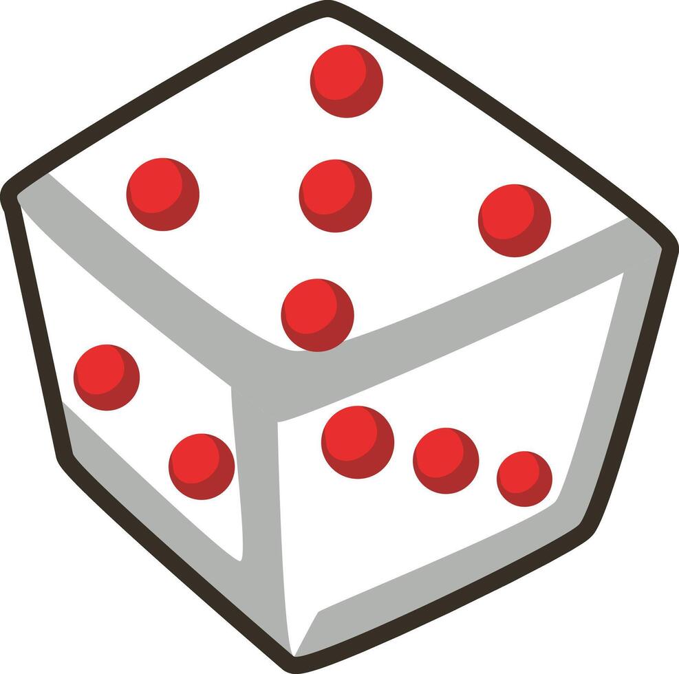 Cute dice or cube icon. Game illustration elements art. vector
